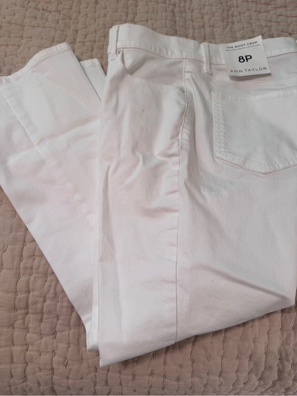 Ann Taylor White Boot Crop Jeans